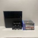 Black Sony PlayStation 4 500GB Gaming Console and Controller with PS4 Games Lot