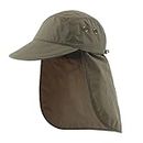 Magracy Men's Summer UPF 50+ Fishing Cap with Neck Flap Sun Protection Cap Quick Dry Cap Light Army Green