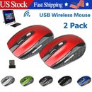 2 Wireless Optical Mouse Mice 2.4GHz USB Receiver For Laptop PC Computer DPI USA