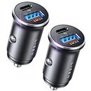 2-Pack USB C Car Charger Fast Charge, 48W Car Cigarette Lighter USB Charger[Mini&Metal], LISEN USBC Fast Car Charger Adapter Compatible with iPhone 14 Pro Max Plus 13 12, iPad Pro, Samsung, Pixel