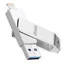 iDiskk USB 3.0 128GB iPhone Flash Drive for iPhone X XR XS MAX,Photo Stick For iPhone 6,iPhone 6 Plus,iPhone 8 Plus, iPad Pro,External Storage for iPhone iPad USB,Touch ID Encryption and MFI Certified