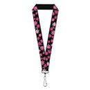 Buckle-Down Unisex-Adult's Lanyard-1.0"-Pot Leaves/Smoke Black/Pink/White Key Chain, Multicolor, One Size