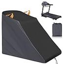 XYZCTEM Treadmill Cover Waterproof Dustproof Running Machine Cover Exercise Workout Equipment Protective with Windproof Drawstring and Air Vents for Home Gym Indoor Outdoor(Black & Grey)