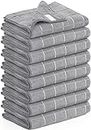 Utopia Towels - Microfiber Kitchen Towels, Super Absorbent 12 x 12 Inches, Durable, Soft, and Lint Free Dish Towels, Ideal for Cleaning Dishes, Pans, and Kitchen Appliance (8 Pack, Grey)