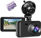 Dash Cam with Card, 1080P FHD Dashcam Front Dash Cams DVR Dashboard Camera, Dash Camera with Night Vision, 170°Wide Angle 3”IPS Screen Dash-cam Loop Recording G-sensor Motion Detection Parking Mode