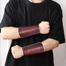 2 Pcs Leather Pirate Viking Wristband Bracer Wrist Band Buckle Bracer Armor Cuff