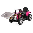 Costway kids Ride On Excavator Digger 12v Electric Tractor Rc W/Digging Bucket Blue Plastic in Pink | 20.5 H x 20 W x 49 D in | Wayfair