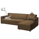 Arfntevss 100% Waterproof Sectional Couch Covers L Shape Sofa Cover Set 2 Piece Magic Stretch L-Shaped Slipcovers Washable Anti Slip Living Room Pet Dog Furniture Protector (Khaki, Large)