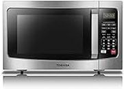 TOSHIBA ML-EM31P(SS)/CA Microwave Oven with Smart Sensor, Easy Clean Interior, ECO Mode, and Sound On/Off, 1.2 Cu. ft, Stainless Steel