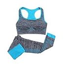 Dhruheer Women Girls Ladies Fitness Workout Sports Gym Running Walking Exercises Yoga Cycling Camping Outdoor Jogging Stretchable Suit Wear Clothing Tracksuit Uniform Slim Leggings Bra for Yoga Gym