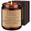 LEADO Badass Candle, Congratulations Gifts, Inspirational Gifts for Women, Men, Boss Gifts, New Job, Promotion, Mental Health Gifts - Funny Graduation, Proud of You, Mothers Day, Birthday Gift
