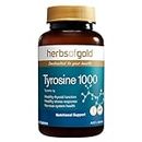 Herbs of Gold Tyrosine 1000 60 Tablets, Multicolor