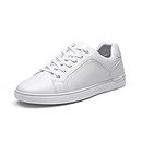 Bruno Marc Men's Casual Fashion Sneakers Leather Skate Shoes for Men,White,Size 11,SBFS211M