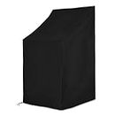 ConPus Stackable Chair Cover Waterproof, Outdoor Patio Furniture Covers Stacked Chairs 210D, Lounge Chair Covers Outdoor Stack Chairs for All Weather Protection, Black, 25" L x 25" W x 47”H