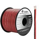 TYUMEN 100FT 14/2 Gauge Red Black Cable Hookup Electrical Wire LED Strips Extension Wire 12V/24V DC, 14AWG Flexible Extension Cord for LED Ribbon Lamp Tape Lighting