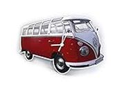 BRISA VW Collection - Volkswagen Wand-Werkstatt-Uhr-Zeitanzeiger-Clock-Zeitmesser im T1 Bus Design (Classic Bus/Rot)