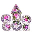 Cusdie Polyhedral DND Dice Set Resin Dice Filled Dice for Dungeons and Dragons Role Playing Game(RPG),Pathfinder,Table Game,Board Games (Mushroom w/Seaweed)