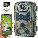 Crenova Trail Camera 4K WiFi Wildlife Camera Include 32GB SD Card 42 pcs 940nm IR LEDs Game Camera Bluetooth Motion Activated Night Vision Perfect Wireless transmission