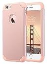 ULAK iPhone 6 Case, iPhone 6S Case Dual Layer Shockproof [Drop Protection] Slim Hybrid Impact Skin Case Cover for Apple iPhone 6 6S (4.7 Inch) - Rose Gold