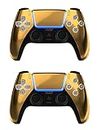 Skin WRAP Premium Material Console Protective Decal Sticker Joy Stick Scratch Proof Cover for Sony Play Station PS5 Gaming Unit (2 Controllers, Digital, 24K Gold)