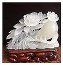 Sculpture Tabletop White Jade Ornaments Wine Cabinet Lucky Gour Handmade Statue