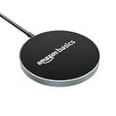 Amazon Basics Magnetic Wireless Charger | 15W Fast Charging Circular Pad | Compatible with iPhone 13/13 Pro/13 Mini/13 ProMax/12/11, Samsung Galaxy S21/S20/Note 10/Edge Note 20Ultra/S10, AirPods Pro