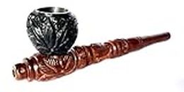 Handmade Wooden Carved Natural Herbal Antique Designer 6 Inch Wooden Pipe for Gifts