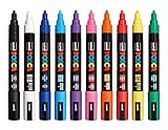 POSCA Uni PC-5M Paint Marker Pens 2.5mm Medium Bullet Nib - Pack of 10 Colours