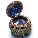 Jewelry Box Music Box with 12 Constellations Rotating Goddess LED lights Colorful Twinkling Resin Carved Mechanism Musical Box with Sankyo 18-Note Wind Up Signs of the Zodiac Gift For Birthday Christmas