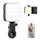 64 LEDs Selfie Light,3 Light Modes Video Light Photo Light-Rechargeable Clip on Phone/Laptop/Camera Light-for Makeup,YouTube,TikTok Live Streaming,Photography Vlog/Pictures/Meetings-Warmer Atmosphere.