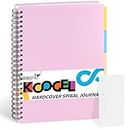 Koogel subject notebook，lined notebook with dividers spiral notebook