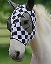 Harrison Howard Super Comfort Stretchy Fly Mask Large Eye Space with UV Protection Soft on Skin with Breathability Checker Board XL