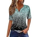 My Orders Placed Recently by Me,Summer Tops for Women 2024 Hawaiian Short Sleeve Shirts Womens Spring Fashion Clearance Casual Dressy Blouses Vintage Graphic Tees Boho Clothes(Ah-Cyan,XL)