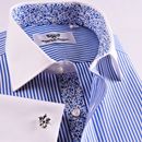 Best Seller Blue Stripe WInchester Shirt With Blue Floral Inner Lining Restocked