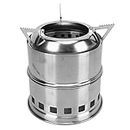 Coal Heating Stove, Practical Wood Burning Stove Stainless Steel Interesting for Yard for Barbecue (Round)