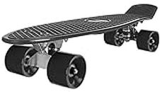 STRAUSS Aluminium Lastic Cruiser Pw Skateboard| Penny Skateboard | Casterboard | Hoverboard | Anti-Skid Board With Abec-7 High Precision Bearings | Ideal For All Skill Level | 22 X 6 Inch,(Black)