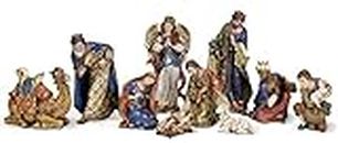 Joseph's Studio by Roman - 10-Piece Nativity Set, Includes Holy Family, Three Kings, Angel, Shepherd, Sheep and Camel, 4" - 19" H, Resin and Stone, Decorative