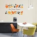 Decor Villa PVC Vinyl Our Cooking Collection 3D Decoration Kitchen Wall Sticker for Kitchen, Size: 56 Cm X 35 Cm, Multicolour