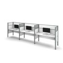 Bestar Pro-Biz Triple Side-by-Side Workstation w/ 6 Privacy Panels (Per Workstation) Benching Desks, in White | Wayfair 100872D-17