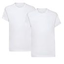 STREETWISE CLOTHING QUALITY CASUAL WEAR Twin Pack Girls Plain PE T Shirts - Unisex Kids Boys Plain Crew Neck Short Sleeve T-Shirt Ideal for PE School Uniform - Age 5-6 Years, White