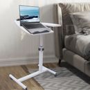 Home Office Laptop Desk Rolling Table Computer Mobile Stand Adjustable Portable