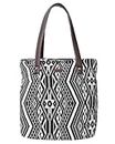 Deesse Women's Black Aztec Three Pocket Jacquard Bag | Large Tote Bag | Women's Handbag | Shoulder Bag | Office Tote Bags | Office Handbags for Women