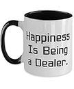 Surprise Dealer Two Tone 11oz Mug, Happiness Is Being a Dealer, Cool Cup For Men Women From Team Leader, Discounts, Promotions, Coupons, Sales, Clearance items, Overstock items