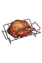 BBQ Rib Racks for Smoking and Grilling,Turkey Roasting Rack Roast Rack Dual Purpose fit for Large Big Green Egg and Kamado Joe,Primo,Vision,18 inches and Bigger Grill