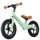 Trimate Toddler Balance Bike, Green - No Pedal Sport Bike for 3-5 Year Olds, 12" Inflated Tire, for Boys and Girls with Inseam 16" - 21"