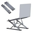 VAJUN Laptop Stand, Portable Laptop Stand,Aluminum Computer Riser, Ergonomic Laptops Elevator for Desk, Metal Holder Compatible with 10 to 15.6 Inches Notebook Computer, Grey