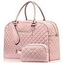 MOMUVO Travel Duffle Bag, Weekender Overnight Bag for Women with Toiletry Bag, Carry on Bag with Shoe Compartment, Gym Bag, B-pink, Casual Stylish