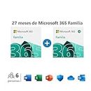 Microsoft 365 Familia - Hasta 6 personas - Uso total 27 meses | PC/Mac/Mobile | Código de activación enviado por email