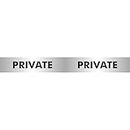 Seco Private Sign, 190mm x 45mm - 2mm Brushed Aluminium Effect Acrylic (Pack of 2)