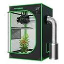 VIVOSUN 24"x24"x36" Mylar Hydroponic Grow Tent with Observation Window and Floor Tray for Indoor Plant Growing 2'x2'